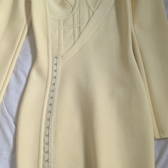 House of CB Yellow Bandage Dress Small - Picture 2 of 9
